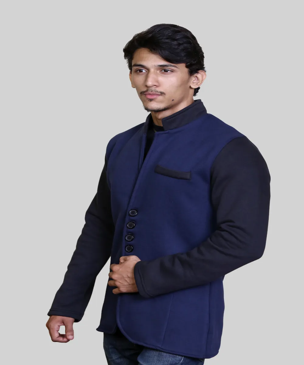 Men Knitted Fleece Coat Styled Look