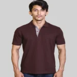 Men Mercerised Cotton Polo Shirt Front View