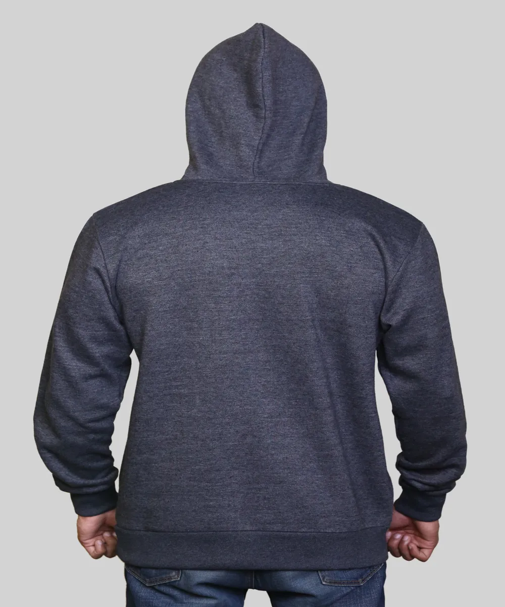 mens nyc fleece hoodie dark grey back design