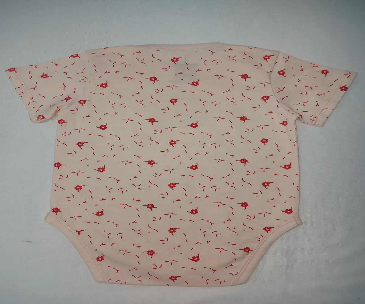 pink art in bloom baby bodysuit front view