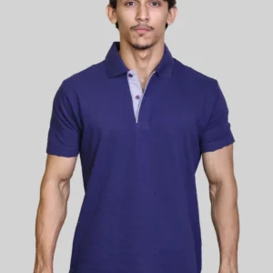 self striped mercerised polo shirt front view