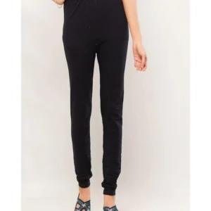 Women Denim Cotton Lycra Jeggings – Plain Black Stretch Fit