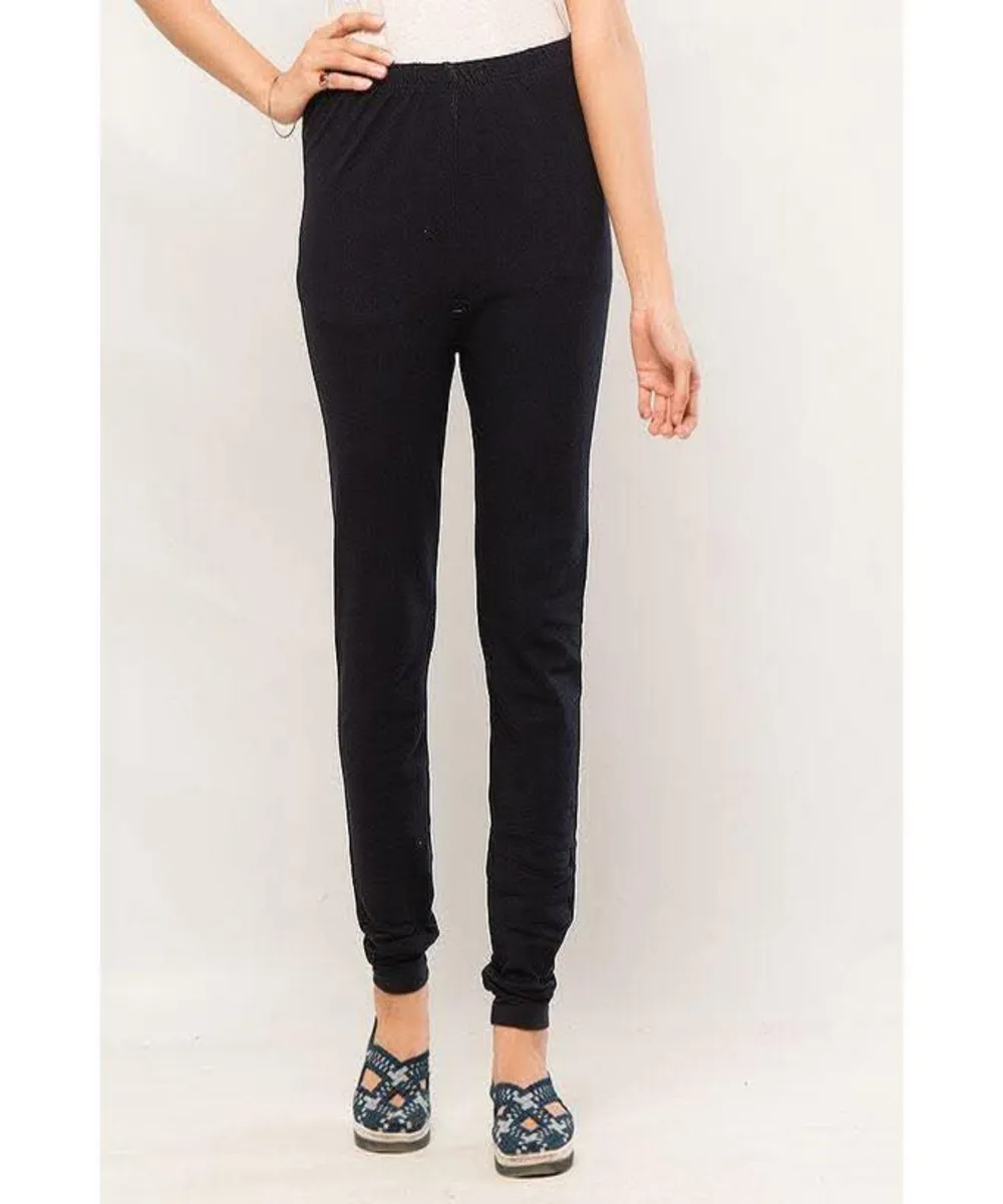 Women Denim Cotton Lycra Jeggings – Plain Black Stretch Fit