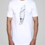 mens graphic t-shirt wolf sketch front view
